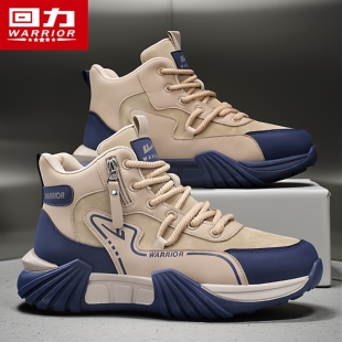 回力马丁靴男夏季高帮英伦风复古户外登山运动跑步厚底增高老爹鞋