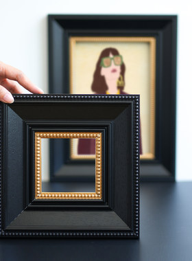 定制画框 复古典油画框黑金中古风现代简约欧式美式实木定做diy框