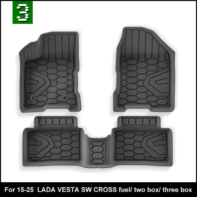 适用于15-25款拉达LADA VESTA SW CROSS汽车脚垫TPE后备箱垫外贸