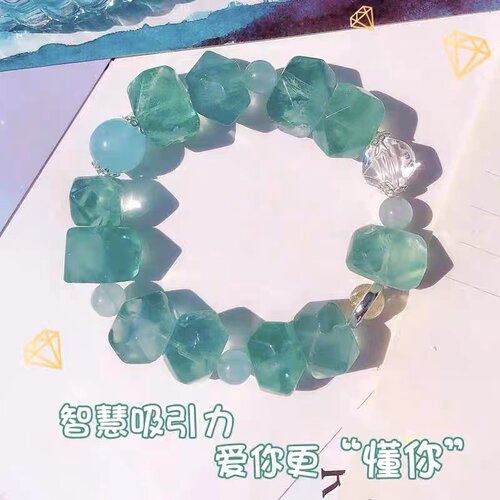 绿萤石水晶手链女手串
