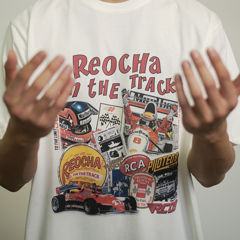 赛车主题数码印花短袖上衣REOCHA