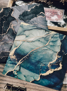 茱迪新款手工 单面印刷 纯原 手帐背景素材纸 160G 12/套  21043