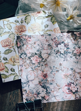 茱迪手工 单面印刷纯原油画 手帐背景素材纸160G 12张/套 22037