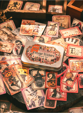 茱迪手工万圣节 HALLOWEEN 手帐素材贴纸艺术纸标鉴铁盒图案不同