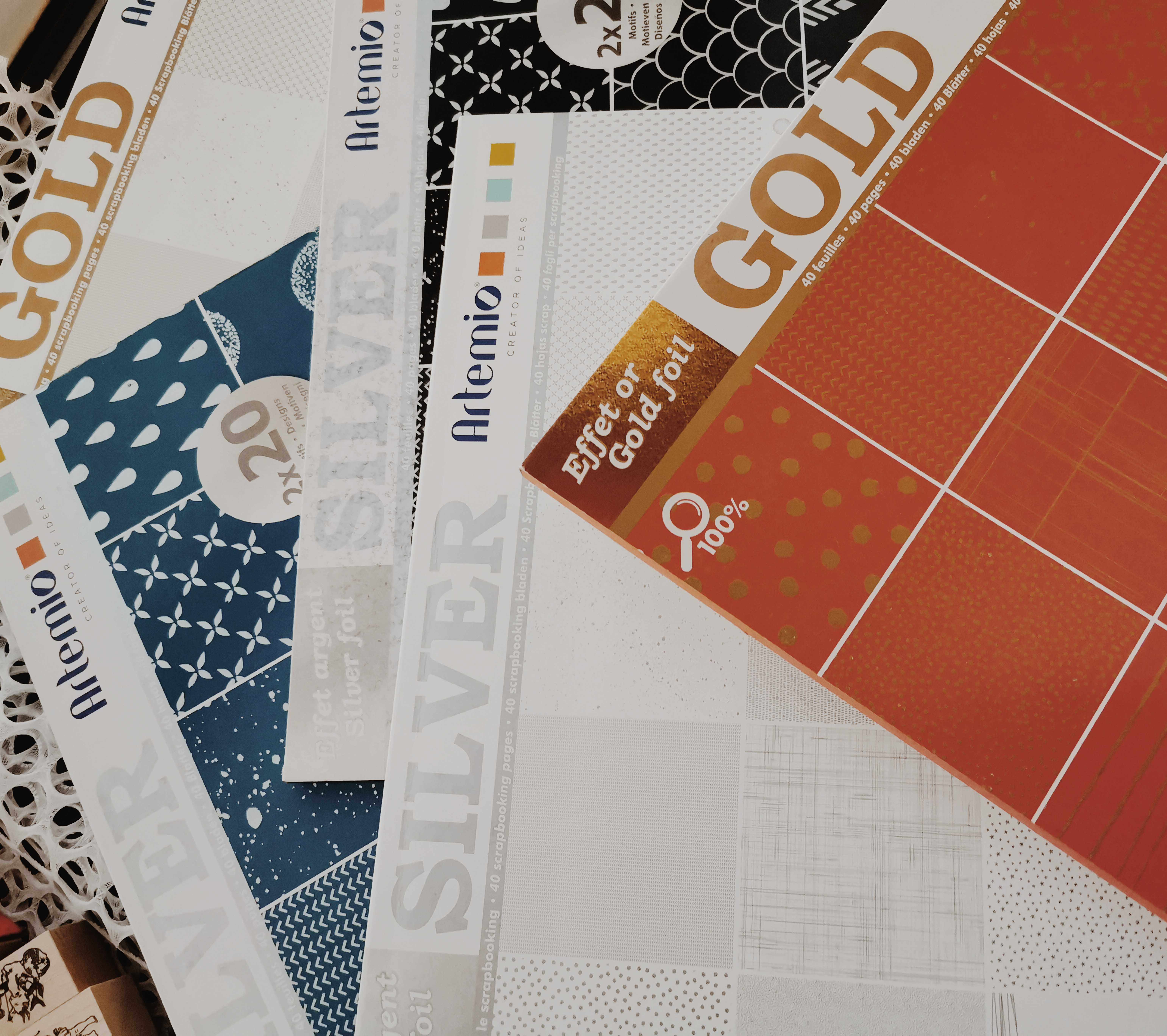 茱迪手工  纯原 烫金素材纸本 素材纸  手帐素材 大张本 40张