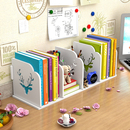 简易书架桌面儿童学生阅读书桌上 收纳架办公桌挡板小型置物架子