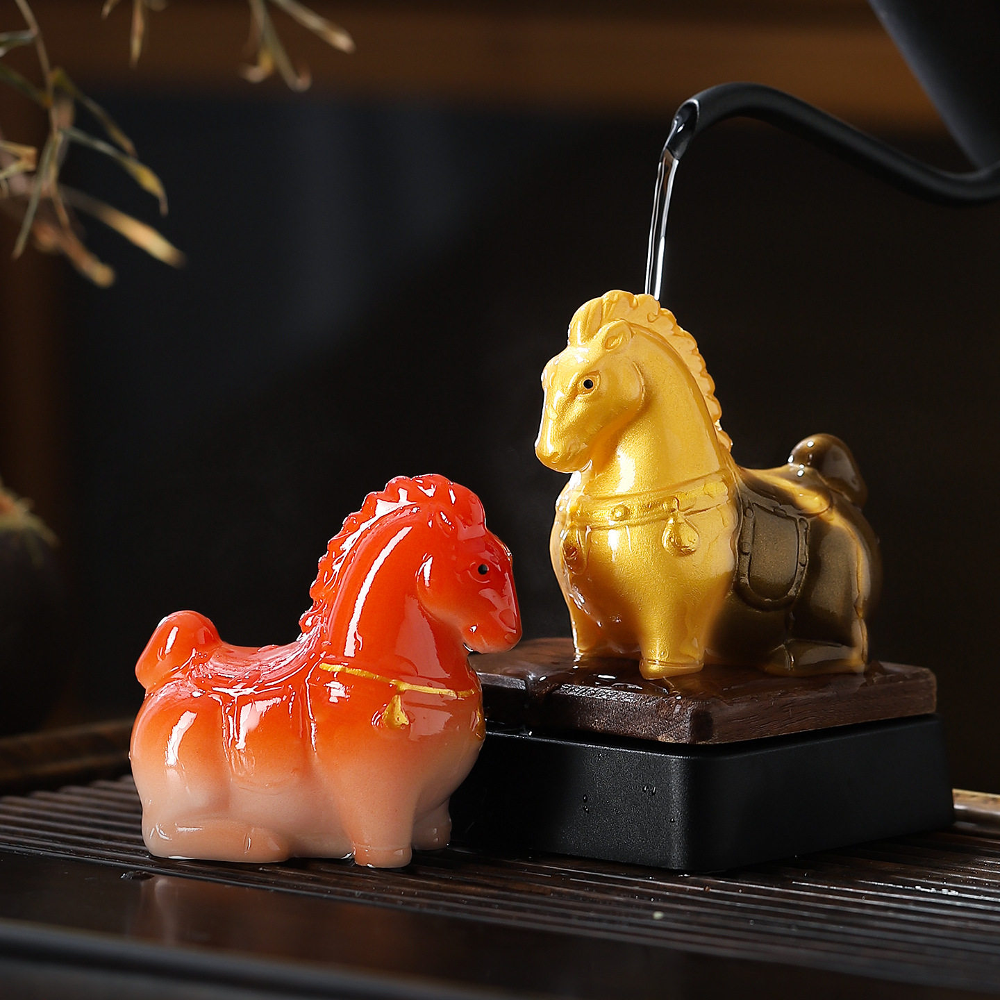 创意遇水变色唐风悦马树脂茶宠摆件功夫茶具配件茶桌茶盘装饰品,餐饮具,茶宠摆件,淘宝优惠券,粉丝福利购,淘宝优惠卷