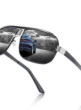 男士偏光太阳镜 大框蛤蟆镜系列 内度蓝膜 男士经典款驾驶镜8743