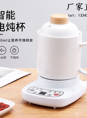 迷你陶瓷电炖杯办公室炖汤杯煮粥杯智能分体杯炖燕窝杯玻璃煮茶器