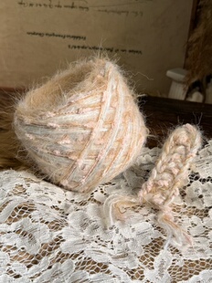 咿唔手混线-粉蓝棕浅色系特色秋冬钩针棒针编织毛线围巾帽子包包