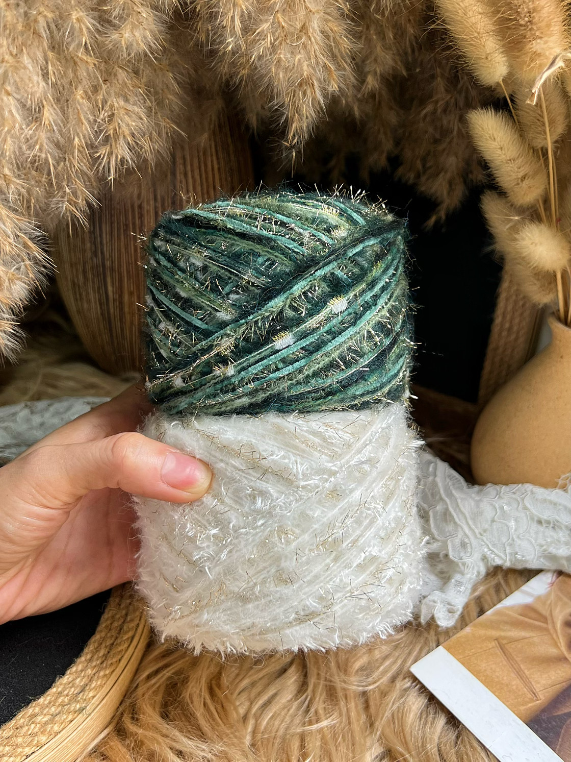 咿唔手混线-圣诞树配色特色手混线钩针棒针编织毛线帽子包包编织,服饰配件/皮带/帽子/围巾,毛线,淘宝优惠券,粉丝福利购,淘宝优惠卷