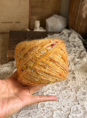 咿唔手混线-沙漠之南黄色系孤品钩针棒针编织毛线围巾帽子包包