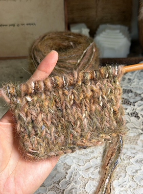 咿唔混线-苔藓棕特色油画色系钩针棒针编织毛线手工diy包包帽子