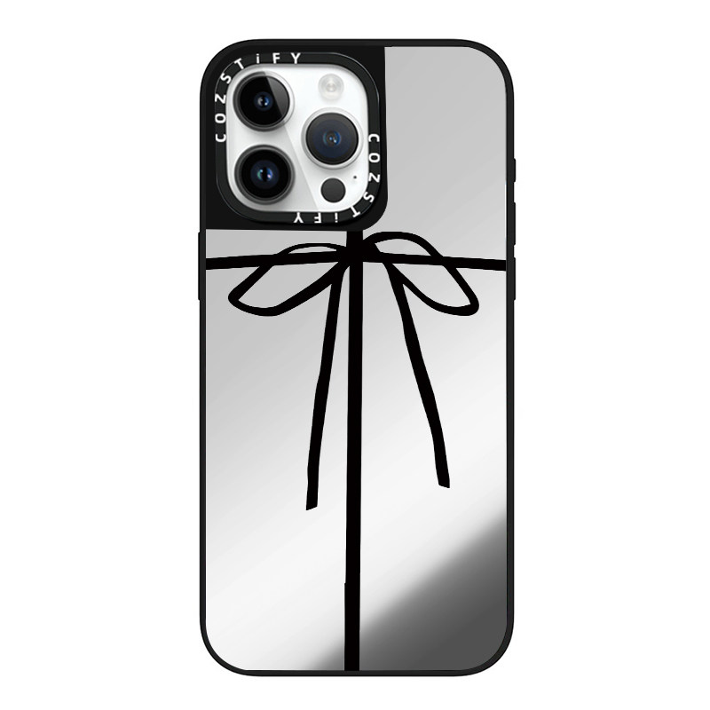 金泰妍同款黑色蝴蝶结适用cozstify手机壳苹果iPhone16promax手机壳15pro14磁吸13镜面12保护壳