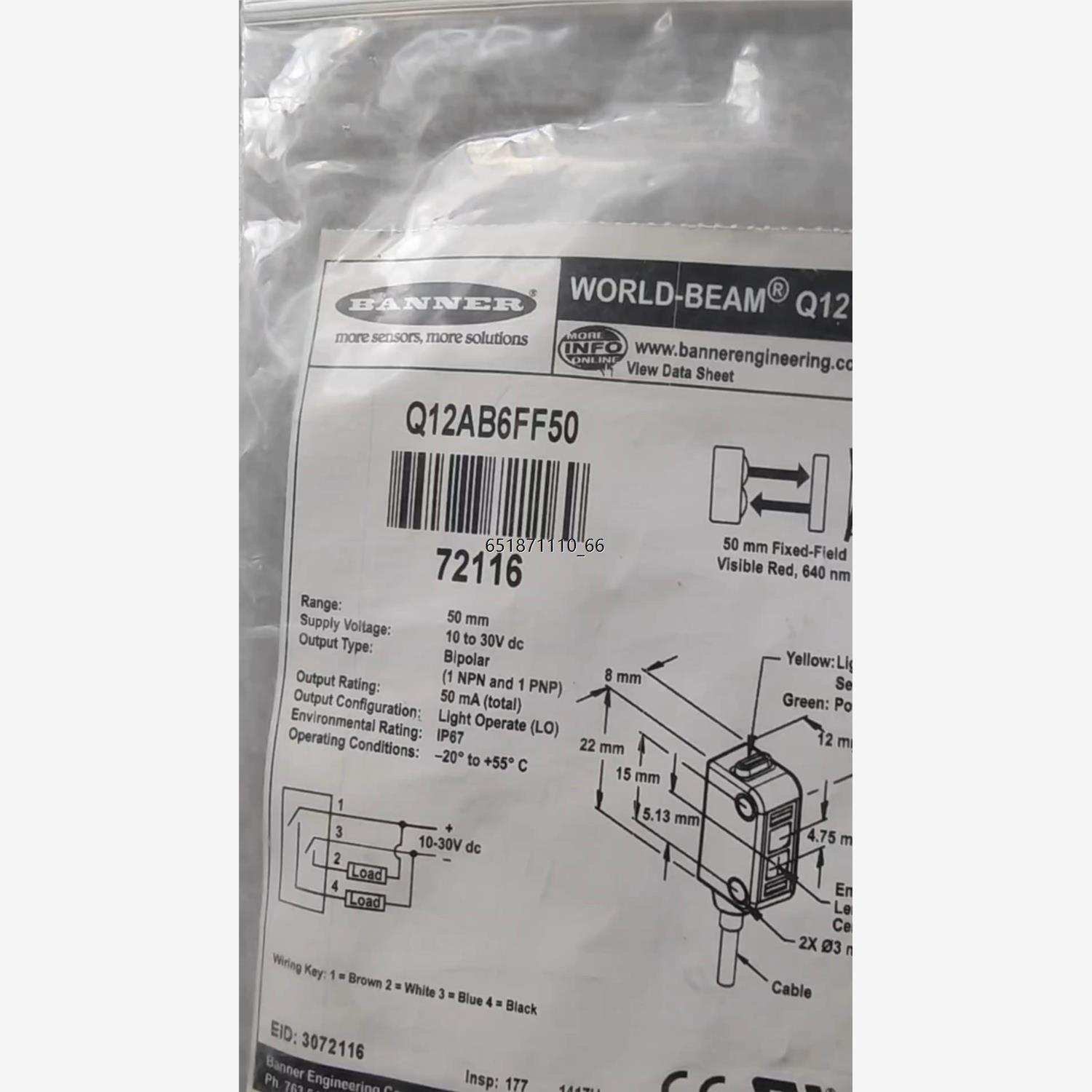 banner邦纳Q12AB6FF50