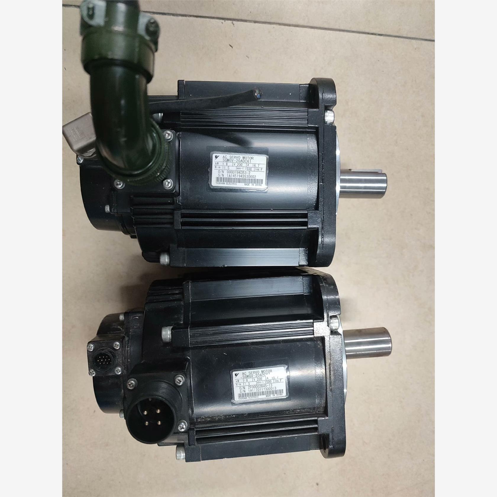 #电机安川五系1.8KW电机，型号SGMGV-20ADC61