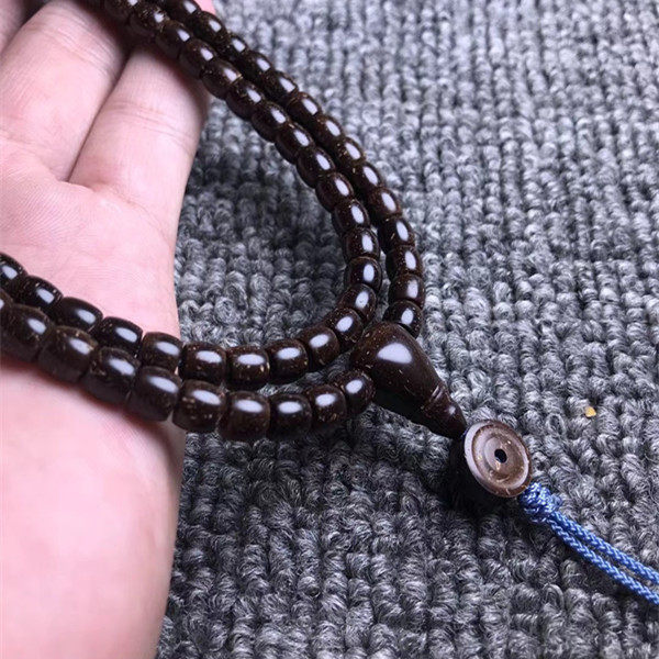 印尼纯手工椰蒂三通佛头DIY散素珠配件男女佛珠念珠原色高密配饰