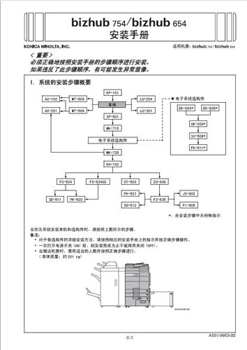 柯美彩色复印机C754e C654e B754 B654维修手册 故障代码查询