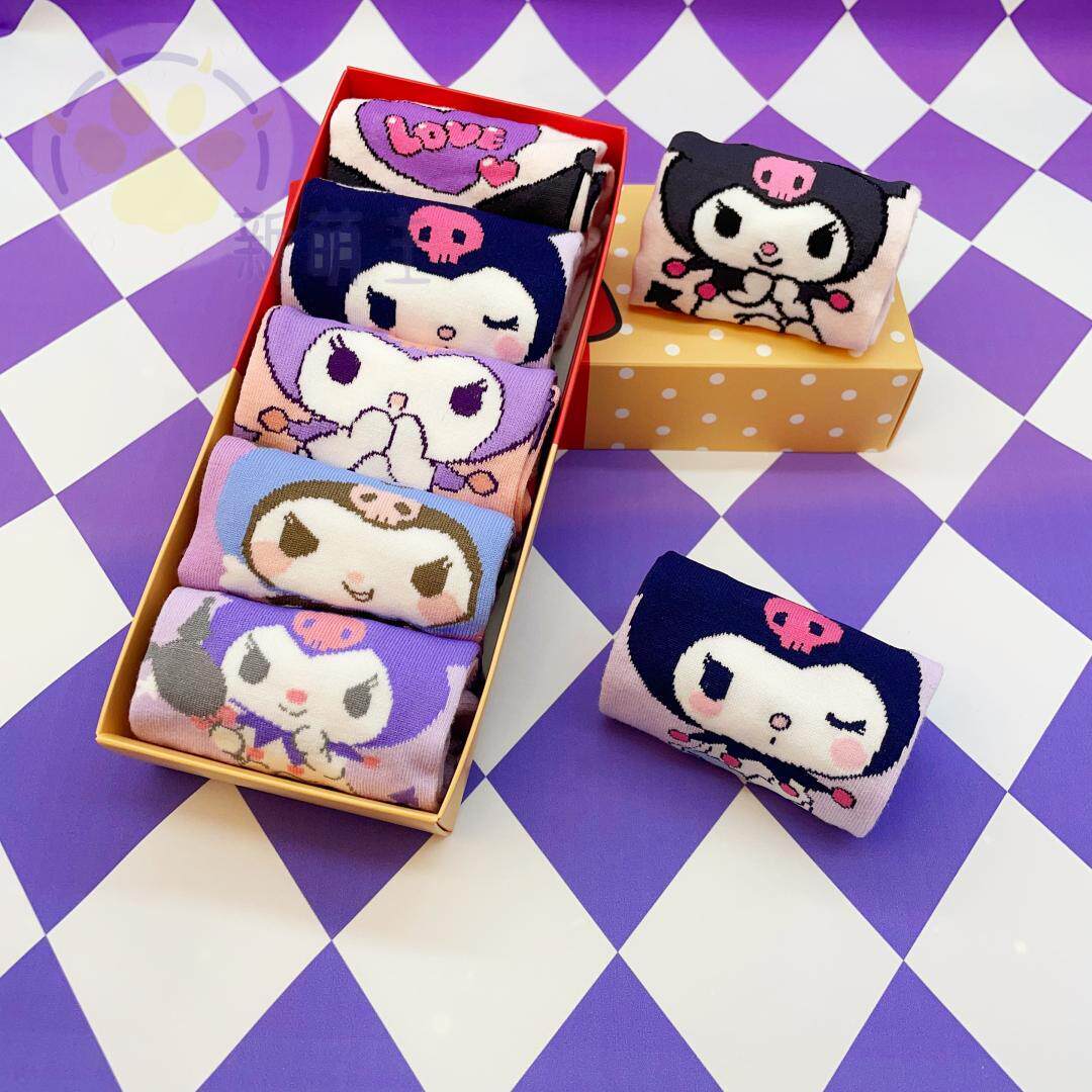 5双卡通动漫可爱酷kuromi库洛米袜子短袜船袜棉质短筒袜女袜包邮