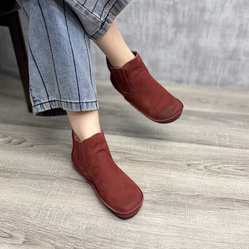 平底弹力布懒人一脚蹬切尔西短靴