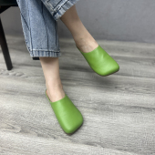 艺鞜2026年春夏新款 女 真皮方头平底包头凉拖外穿简约半拖鞋