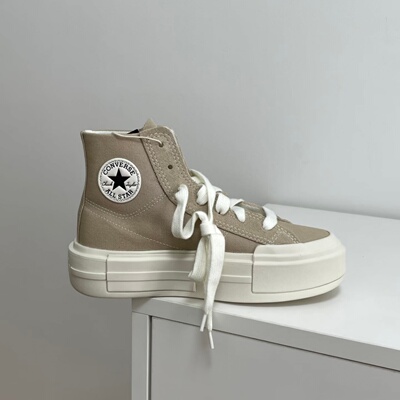 匡威CONVERSE UU鞋 美拉德浅卡其奶茶色厚底增高帆布鞋 A07209C