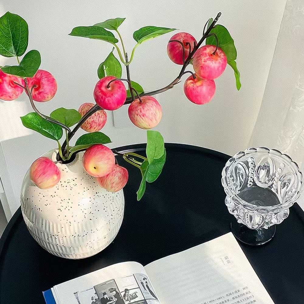 轻奢高端小苹果仿真花苹果树仿生花摆件仿真果实假花客厅干花插花
