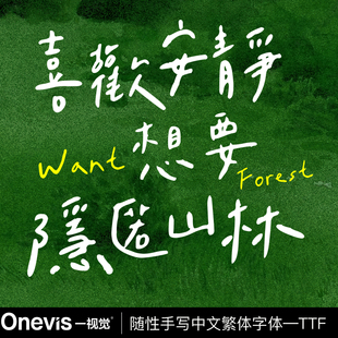 随性手写中文繁体字体海报vlog影视剪辑Procreate安装包随意排版