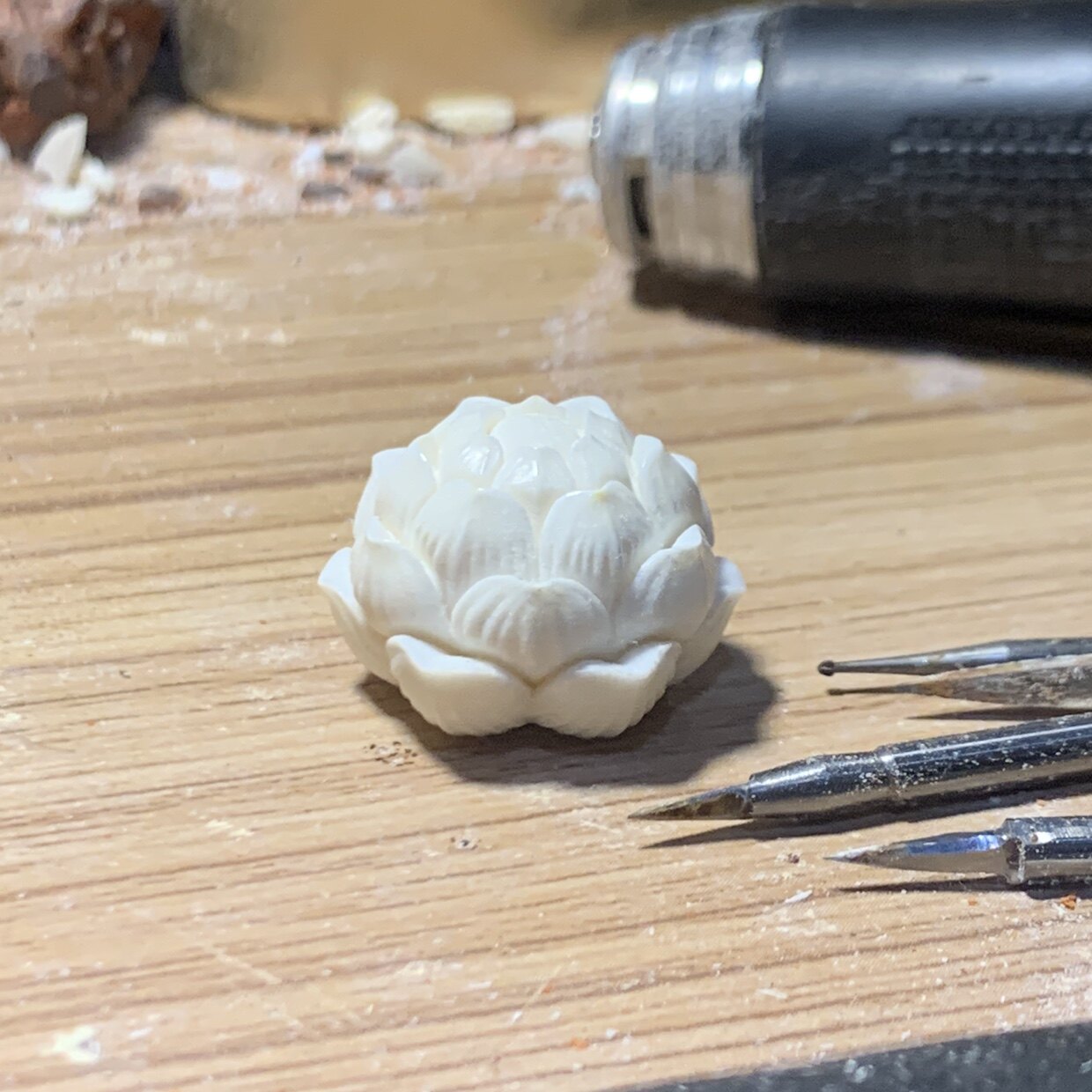 猛犸鹿角莲花背云散珠配珠菩提长串diy文玩配饰