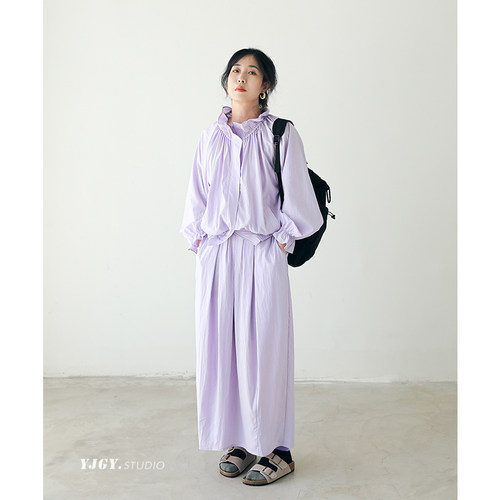 印计谷羽天丝轻薄防晒套装女夏季