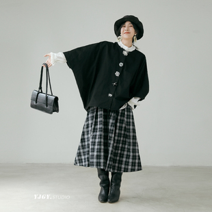 印计谷羽小众设计高级感衬衫女立体珍珠花朵宽松显瘦蝙蝠袖外套