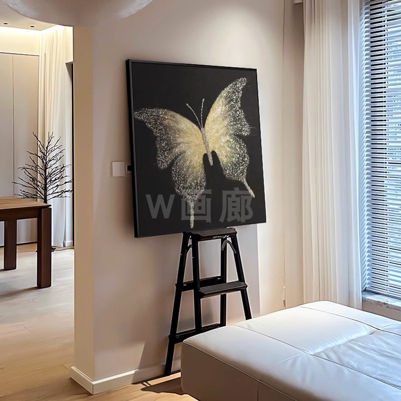 现代简约高级感蝴蝶图案客厅沙发背景墙装饰画2025卧室床头柜摆画图片