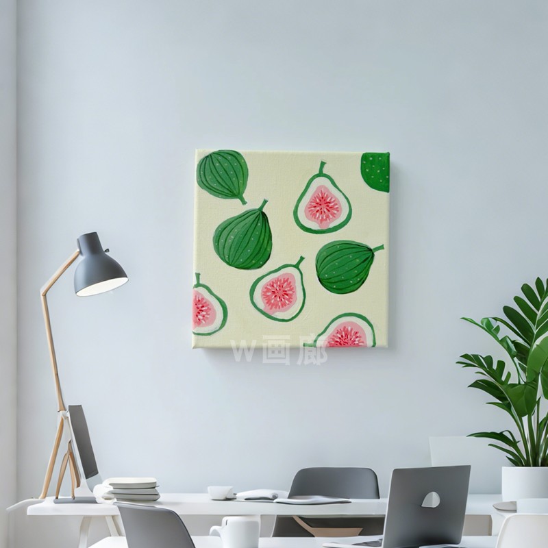 奶油风客厅背景墙装饰画小众艺术玄关卧室挂画水果走廊壁画图片