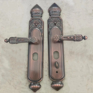 门把手室外 豪华家用通用型 铜门钥匙 大门锌合金面板 防盗门锁具