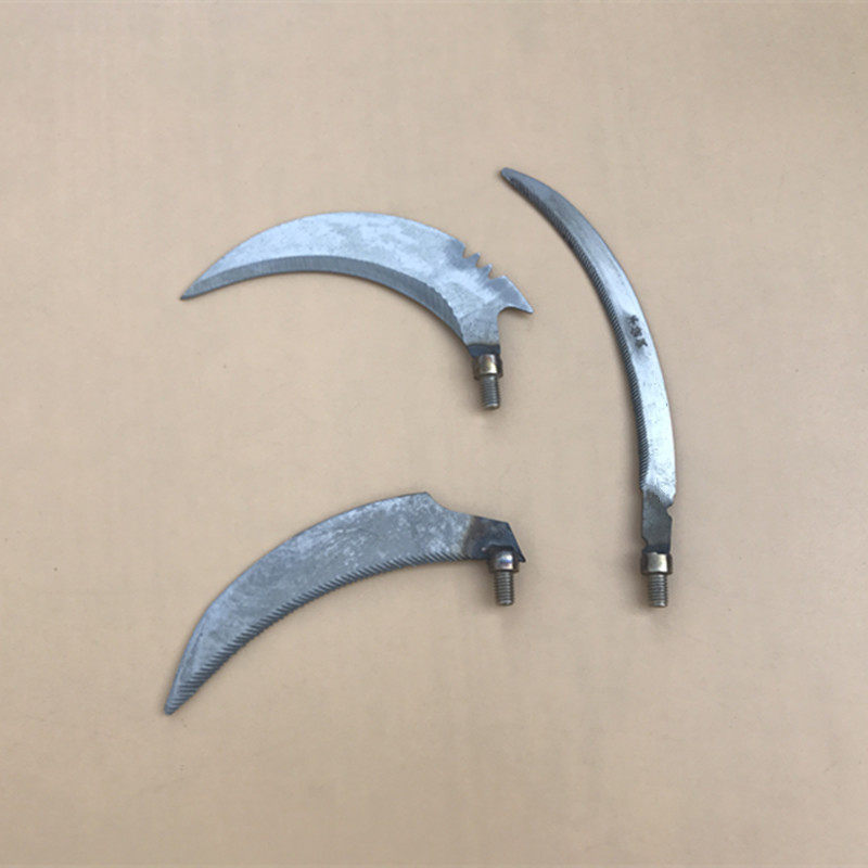 加厚宽刀头弯锯齿刀头长锯齿刀头背齿刀头 割草摘果小镰刀8mm接口