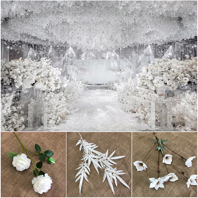 婚庆仿真花白色花束玫瑰绣球牡丹文心兰婚礼插花吊顶花艺路引假花在类目 家居饰品, 花瓶/花器/仿真花/仿真饰品, 仿真花/假花中 - 来自Buy2taobao.com提供专业的淘宝代购服务