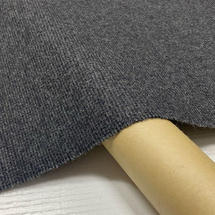 深灰色暗细格纹羊毛呢毛料秋冬羊绒阔腿裤 布面料 上衣外套裙子服装