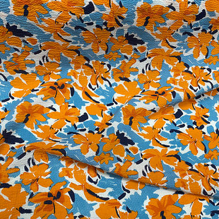 进口泡泡纱印花纯棉邹布森系田园 衬衫连衣裙娃衣手工diy服装面料