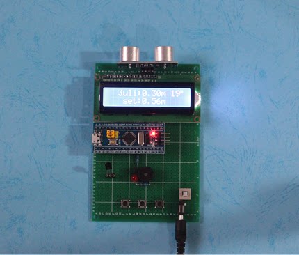 STM32单片机超声波测距温度补偿汽车倒车雷达防撞报警设计DIY套件