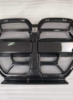 适用宝马M3M4G80G82汽车改装CS款真干碳纤维前杠格栅中网带防虫网