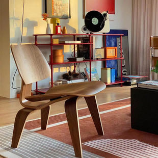 法式中古伊姆斯小狗椅Eames LCW设计师实木休闲酒店创意咖啡椅子
