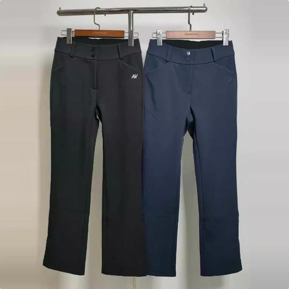 秋冬新款高尔夫女裤加绒加厚保暖golf服装修身高腰时尚长裤喇叭裤