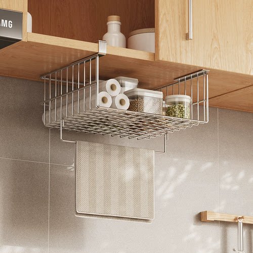 304不锈钢厨房橱柜架抹布收纳架