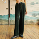 女真丝宽松垂感显瘦百搭真丝绒直筒系带拖地松紧长裤 秋新款 阔腿裤