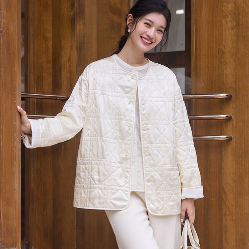 菲伊唐真丝提花缎中国风中长上衣