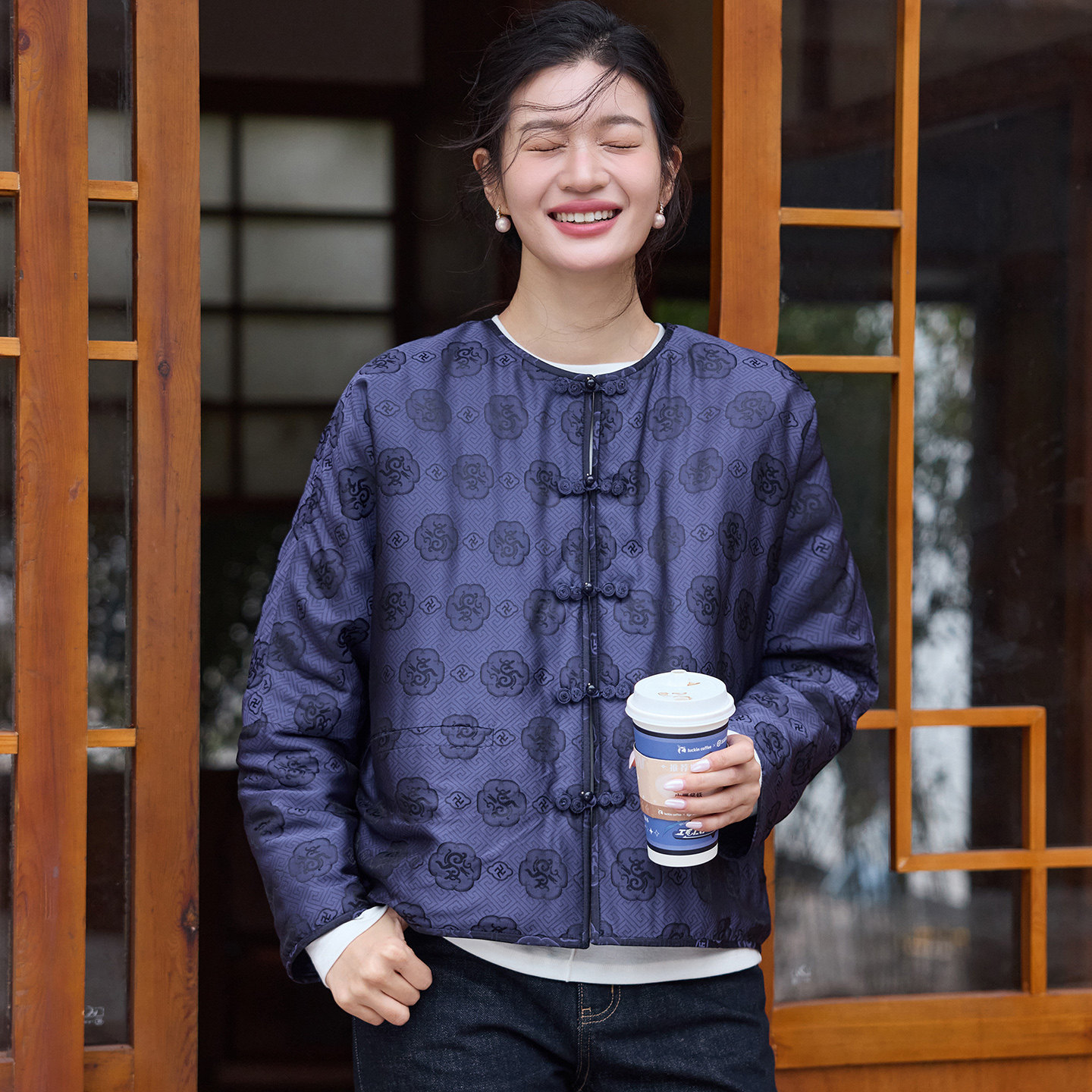 菲伊唐真丝提花段盘扣宽松蝙蝠袖中式复古改良唐装棉衣外套女上衣,女装/女士精品,上衣,淘宝优惠券,粉丝福利购,淘宝优惠卷