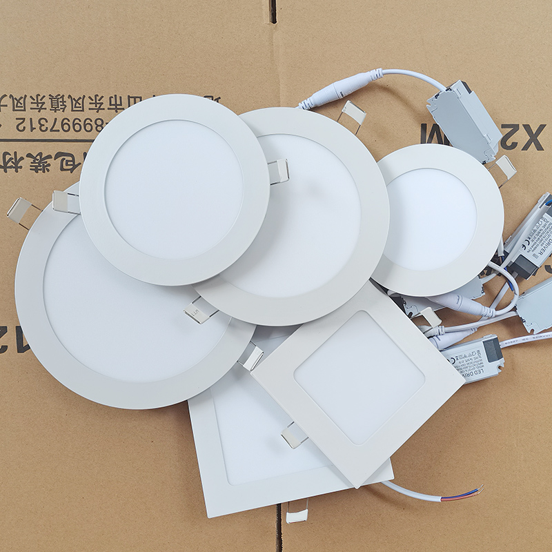 铝材圆形LED面板暗装吊顶孔洞灯卡扣嵌入式商照店铺天花筒灯防水