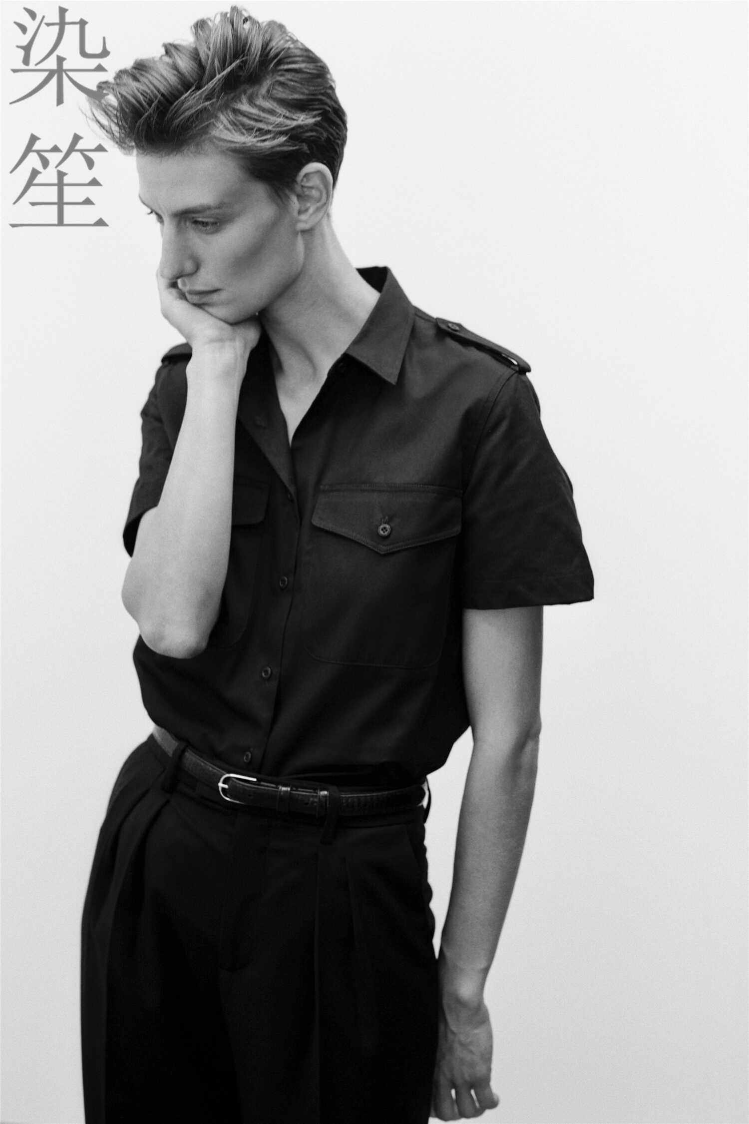 女衬衫短袖衬衣夏装纯棉女士翻领基础新款套头设计师赫本风中袖款