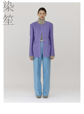 圆领设计羊毛大衣女士冬羊绒修身
