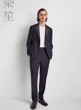 英伦修身毛料休闲韩版缎面男西服